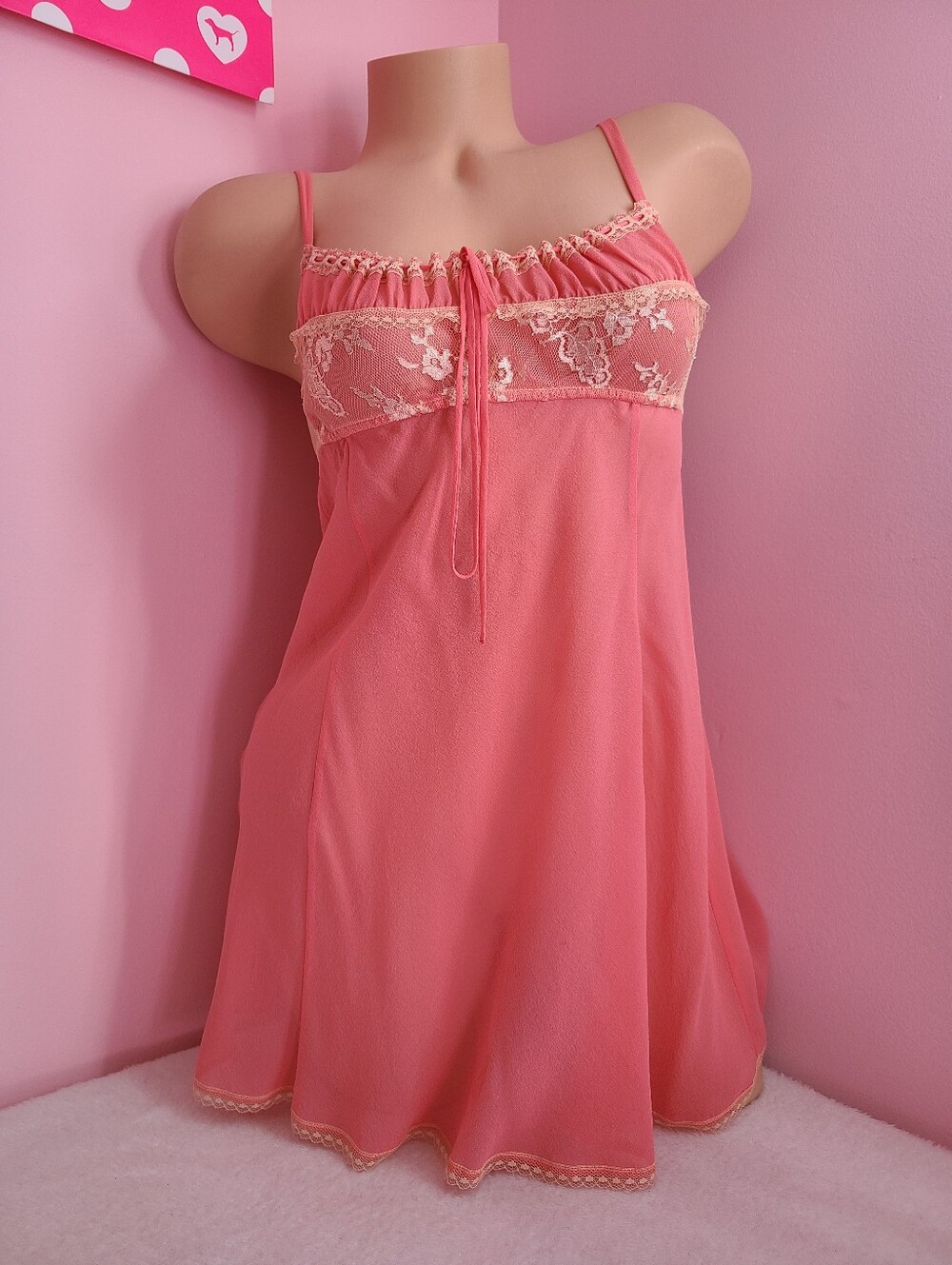 Rare Vintage Y2K Victoria's Secret 100% Silk Paris Hilton Milkmaid Slip Dress M